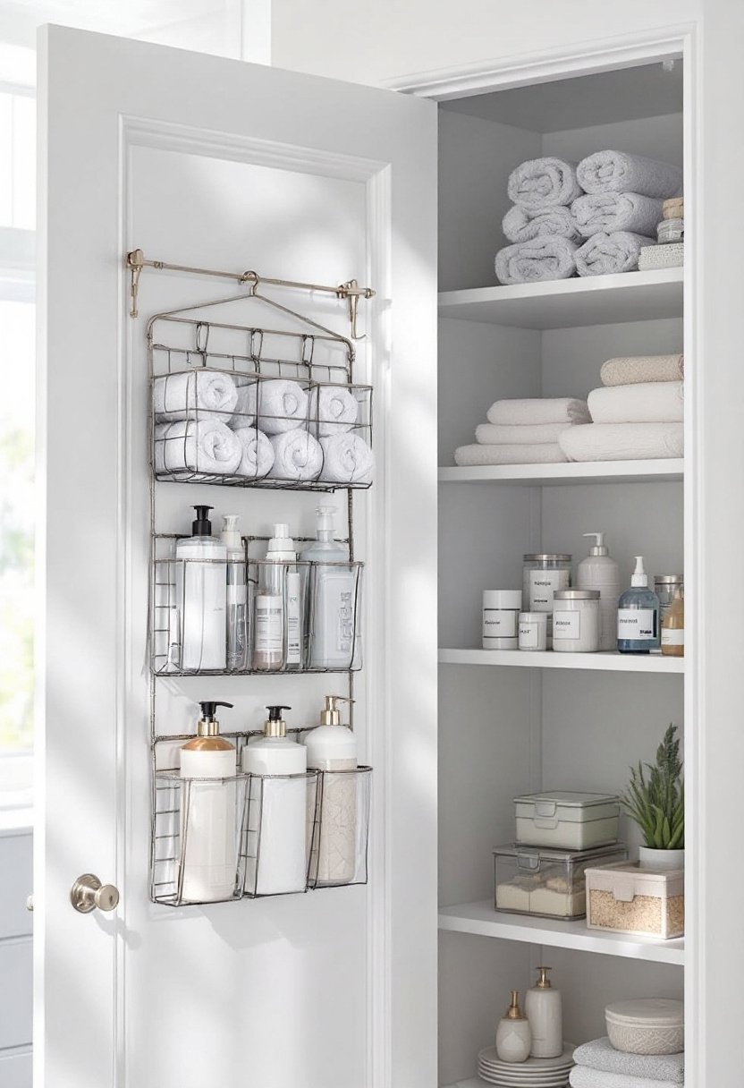 17 Easy Bathroom Closet Organization Tips 5 Maximize vertical storage space