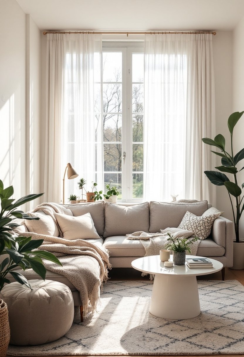 21 Cozy Small Sitting Room Ideas For Every Budget 16 Minimalist sheer window treatments