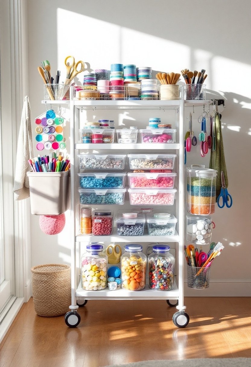 21 Craft Closet Organization Hacks You'Ll Love 12 Mobile craft supply cart