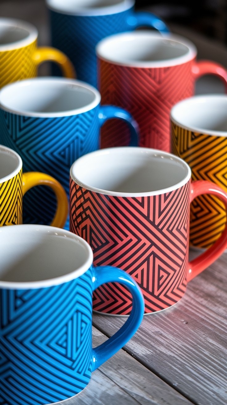 20 Beautiful Mug Painting Ideas 3 Modern geometric mug designs