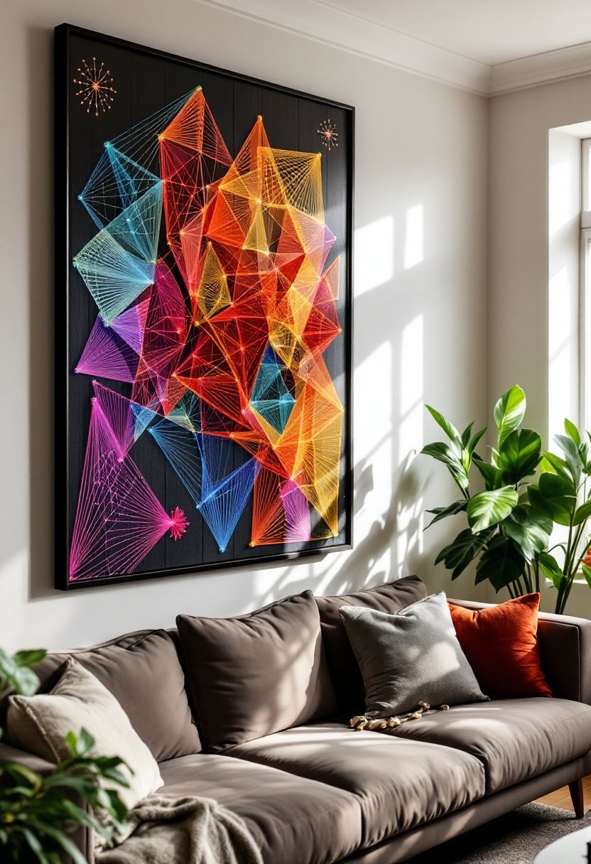 20 Stunning Living Room Wall Decor Ideas 14 Modern string art designs