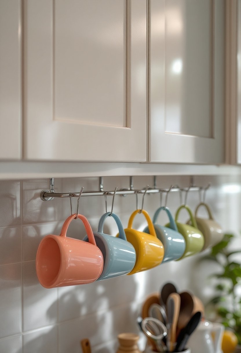 17 Brilliant Kitchen Cabinet Organization Hacks 14 Mug display under cabinets