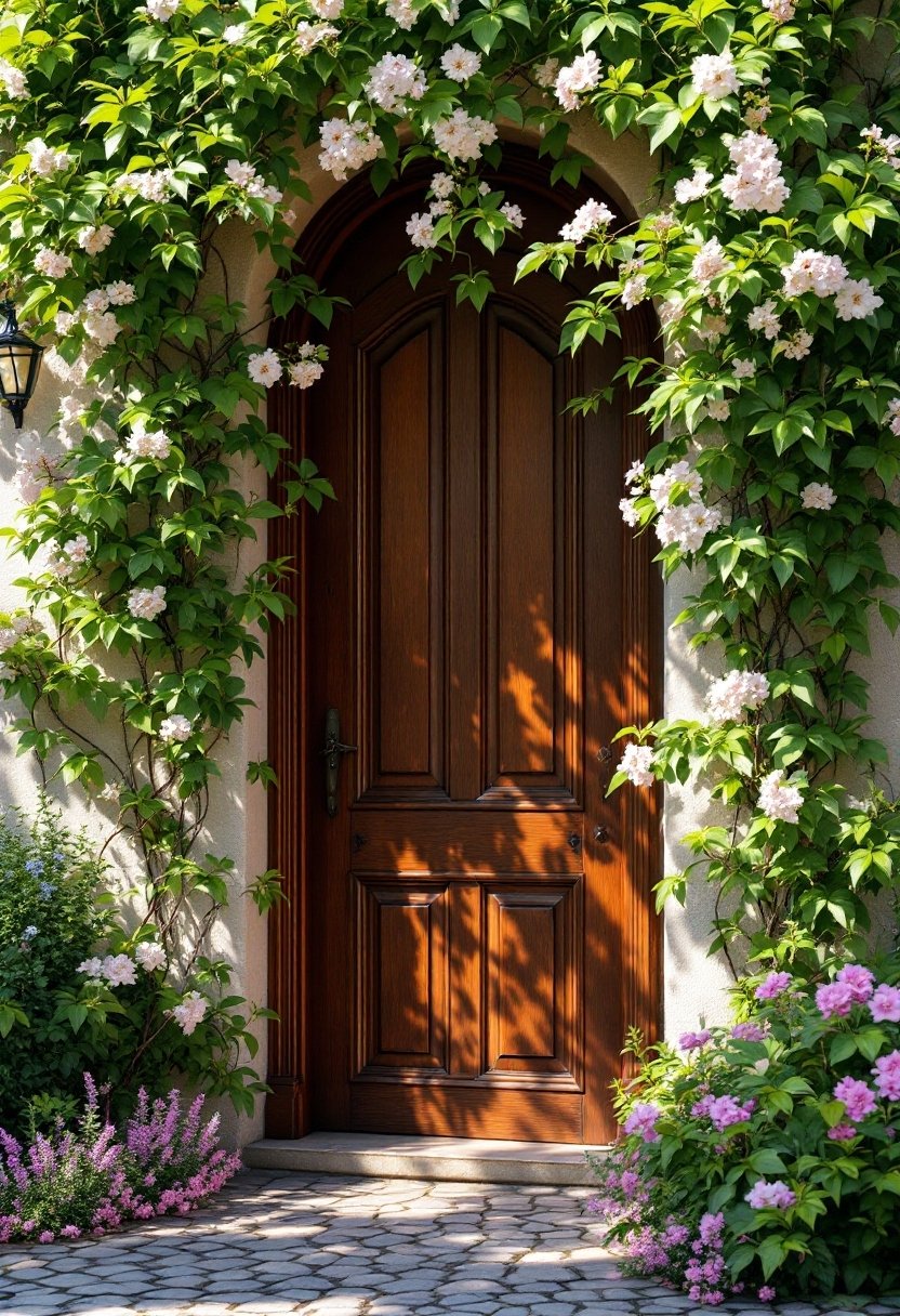 15 Beautiful Front Door Entryway Ideas 11 Natural door framing plants