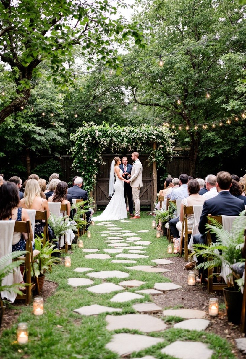 25 Backyard Wedding Ideas On A Budget 17 Natural wood and greenery