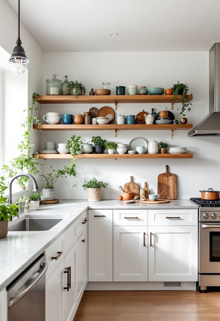 20 Stylish Kitchen Open Shelving Ideas 17 Open shelves closed cabinets