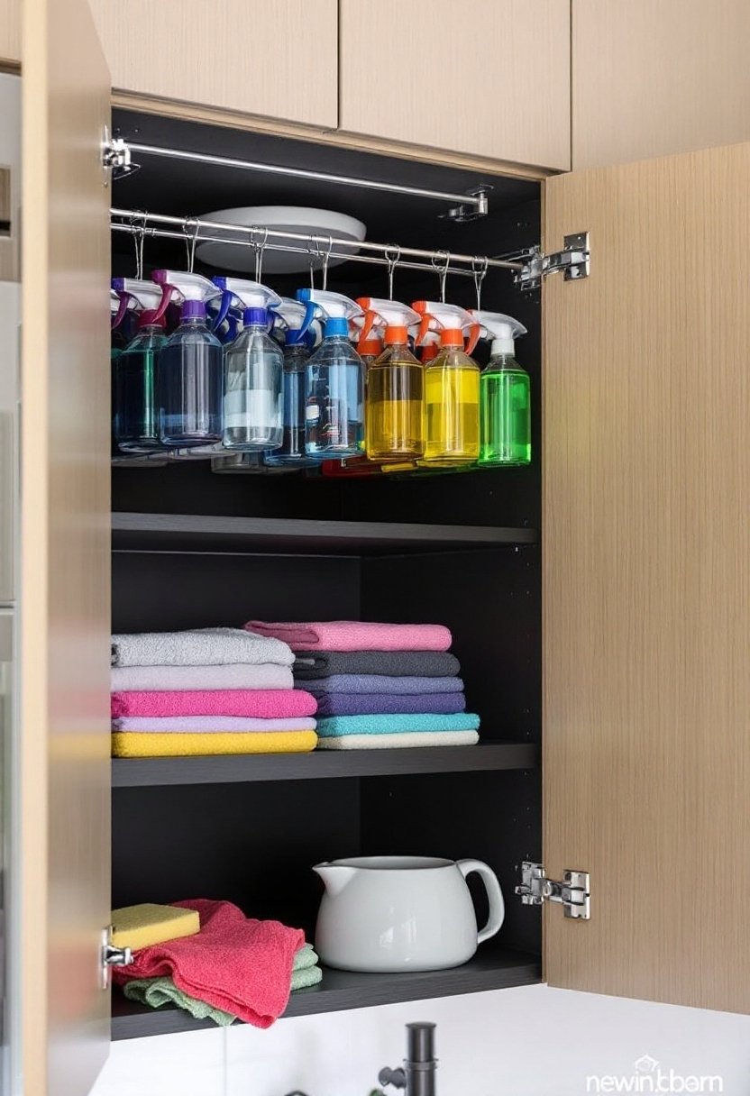 17 Brilliant Kitchen Cabinet Organization Hacks 2 Organize cleaning supplies efficiently
