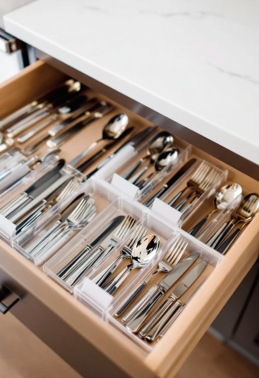 17 Brilliant Kitchen Cabinet Organization Hacks 13 Organize utensils with dividers