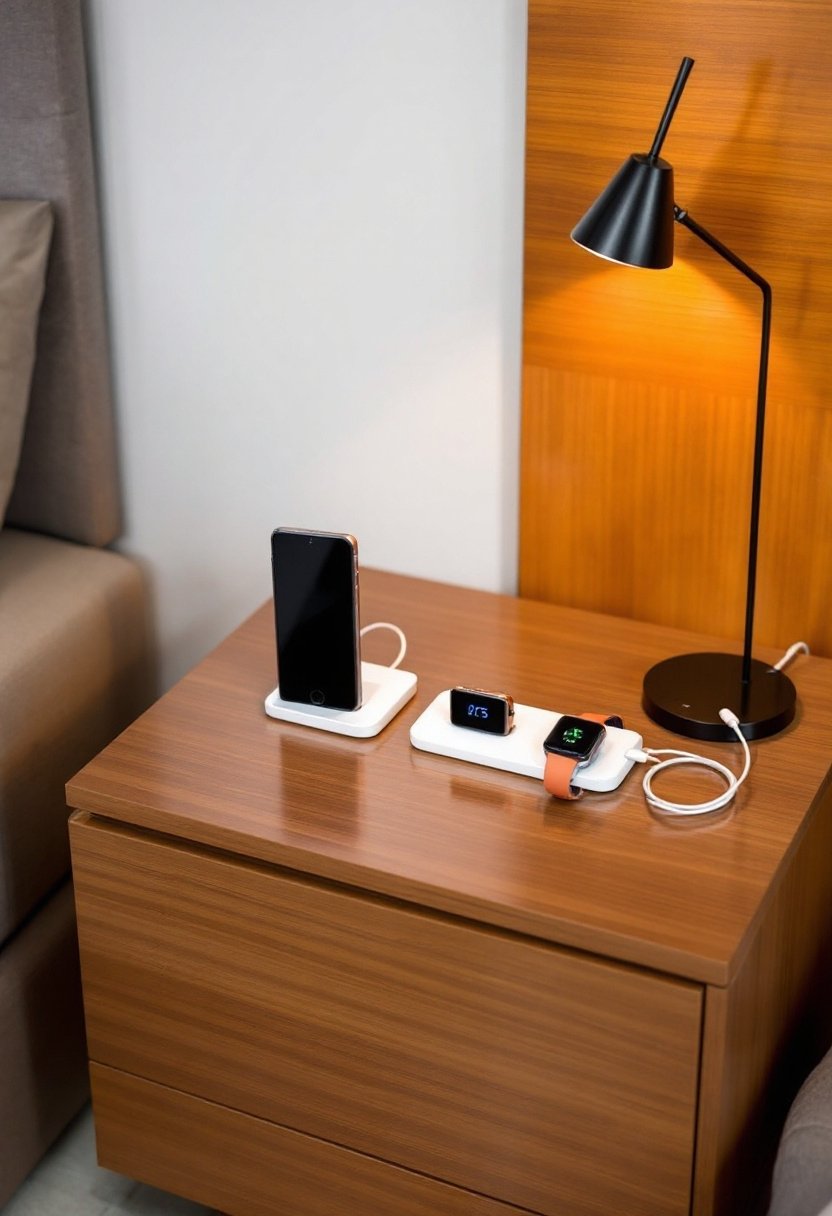 21 Bedroom Organization Ideas That Work 18 Organized charging station setup