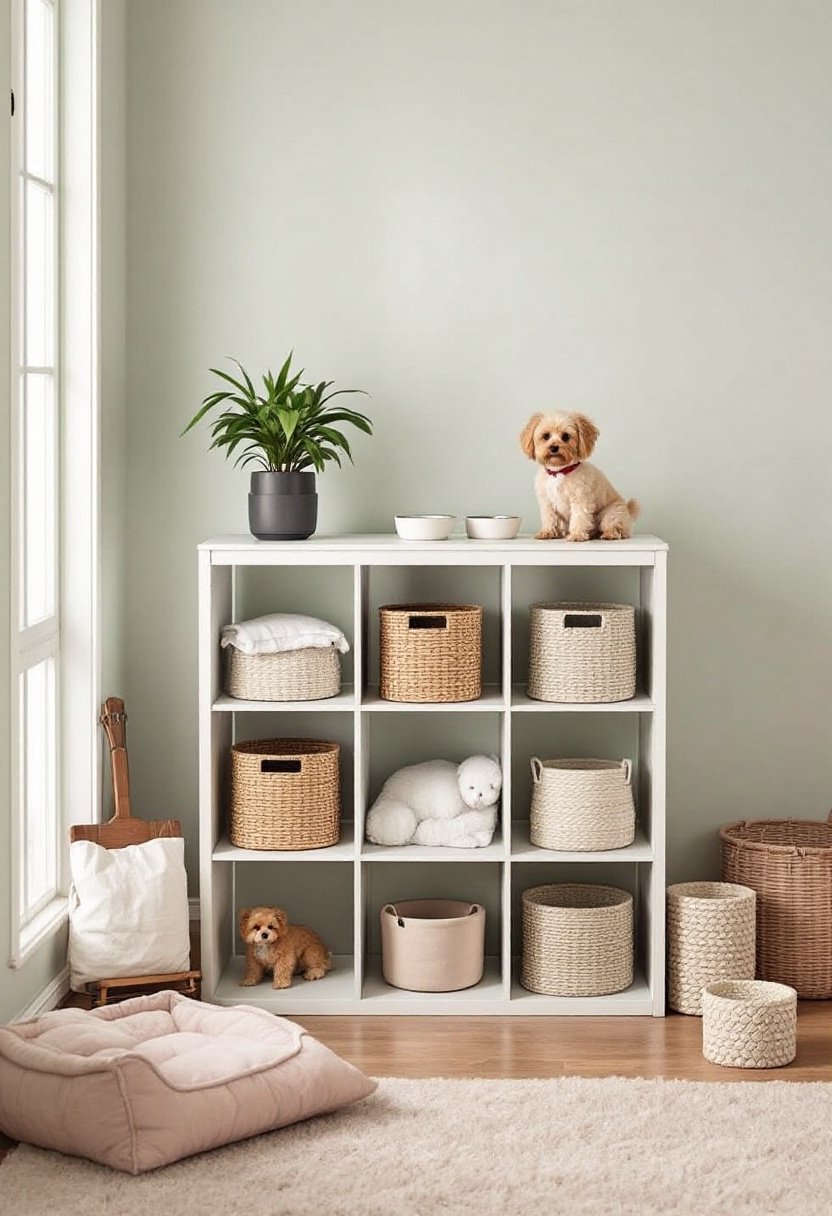 20 Stylish Ikea Kallax Ideas For Storage 21 Organized pet station setup