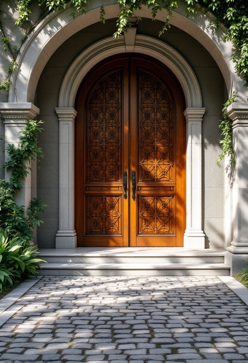15 Beautiful Front Door Entryway Ideas 10 Patterned door adds personality