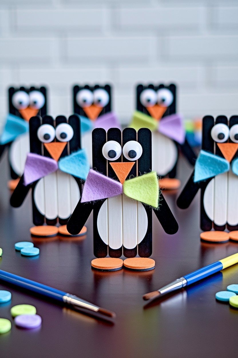 10 Adorable Penguin Crafts Kids Will Love To Make 7 Penguin craft with popsicle sticks