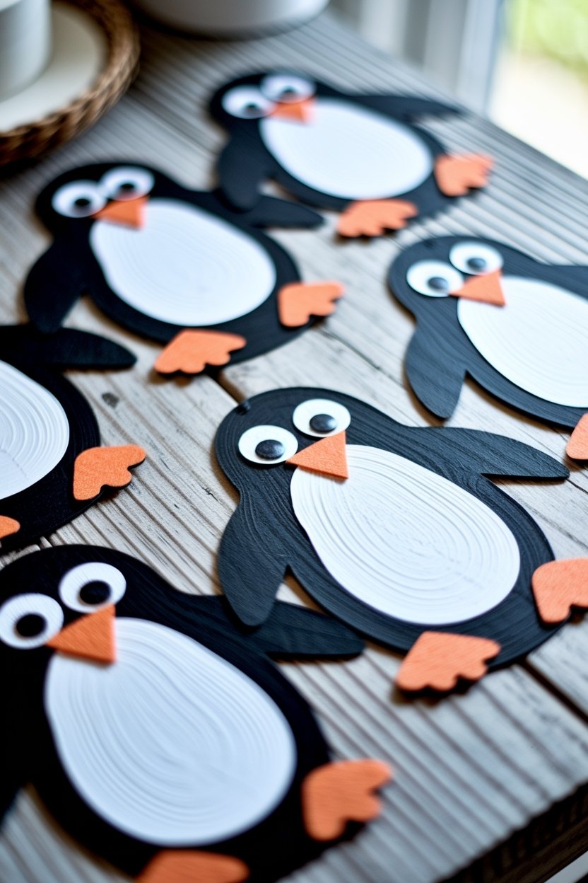 10 Adorable Penguin Crafts Kids Will Love To Make 11 Penguin footprint art keepsakes