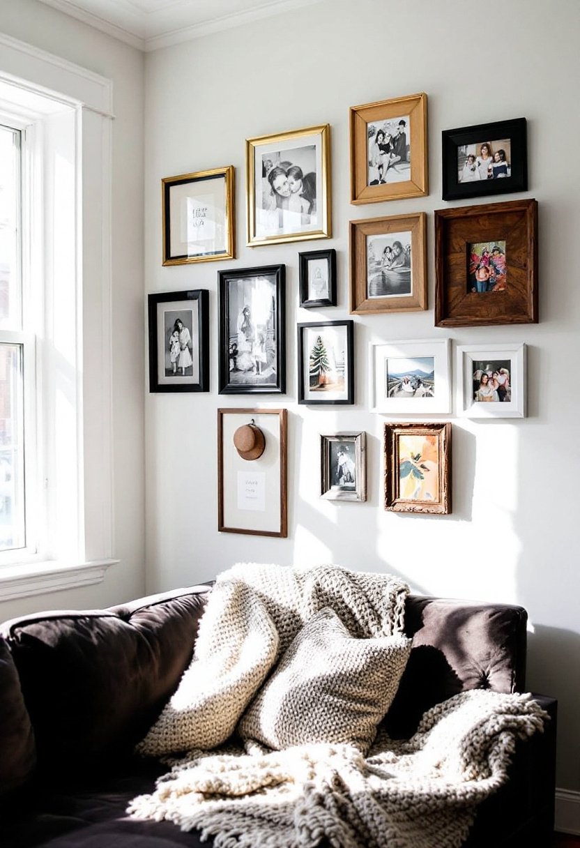 20 Stunning Living Room Wall Decor Ideas 16 Personalized photo collage display