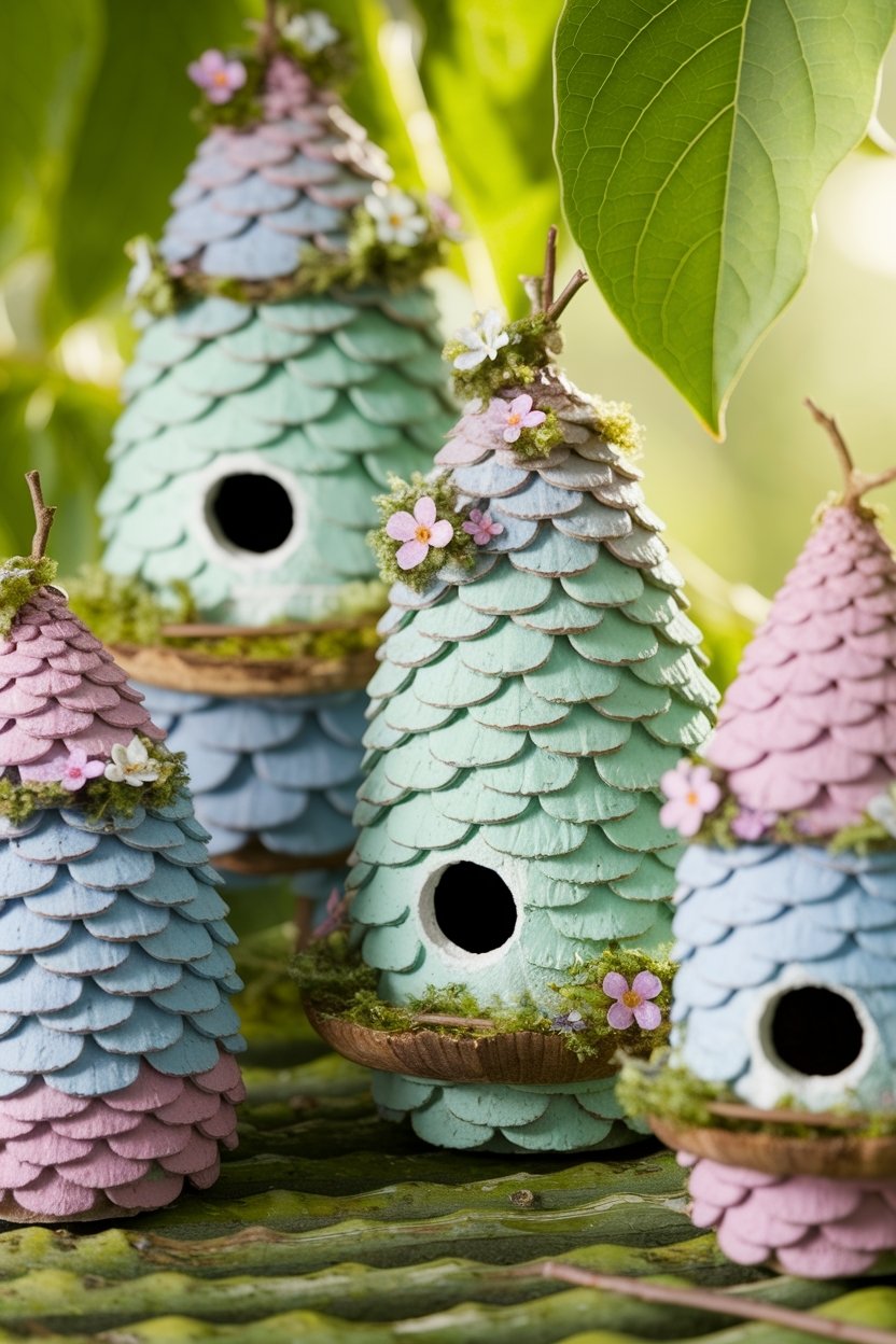 15 Beautiful Pine Cone Crafts For Every Season 4 Pine cone birdhouse creations