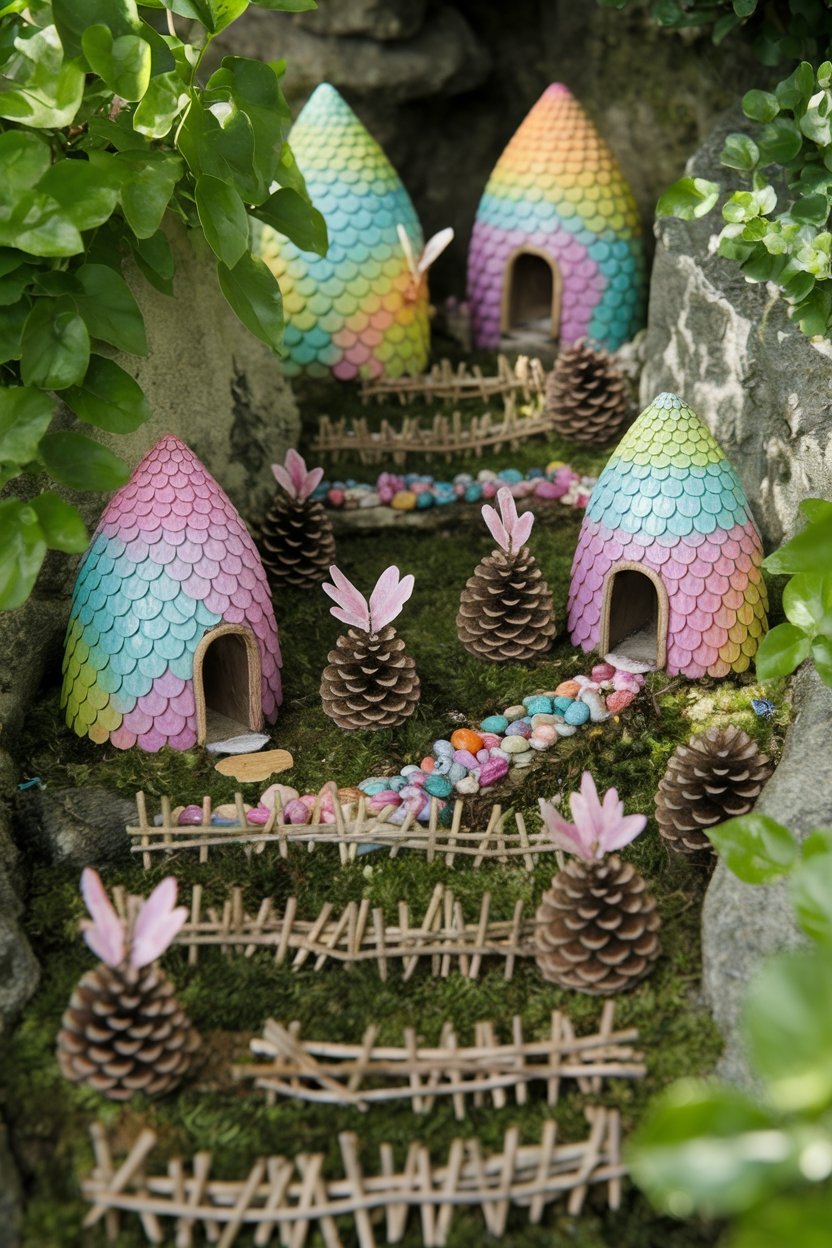 15 Beautiful Pine Cone Crafts For Every Season 8 Pine cone fairy garden creations