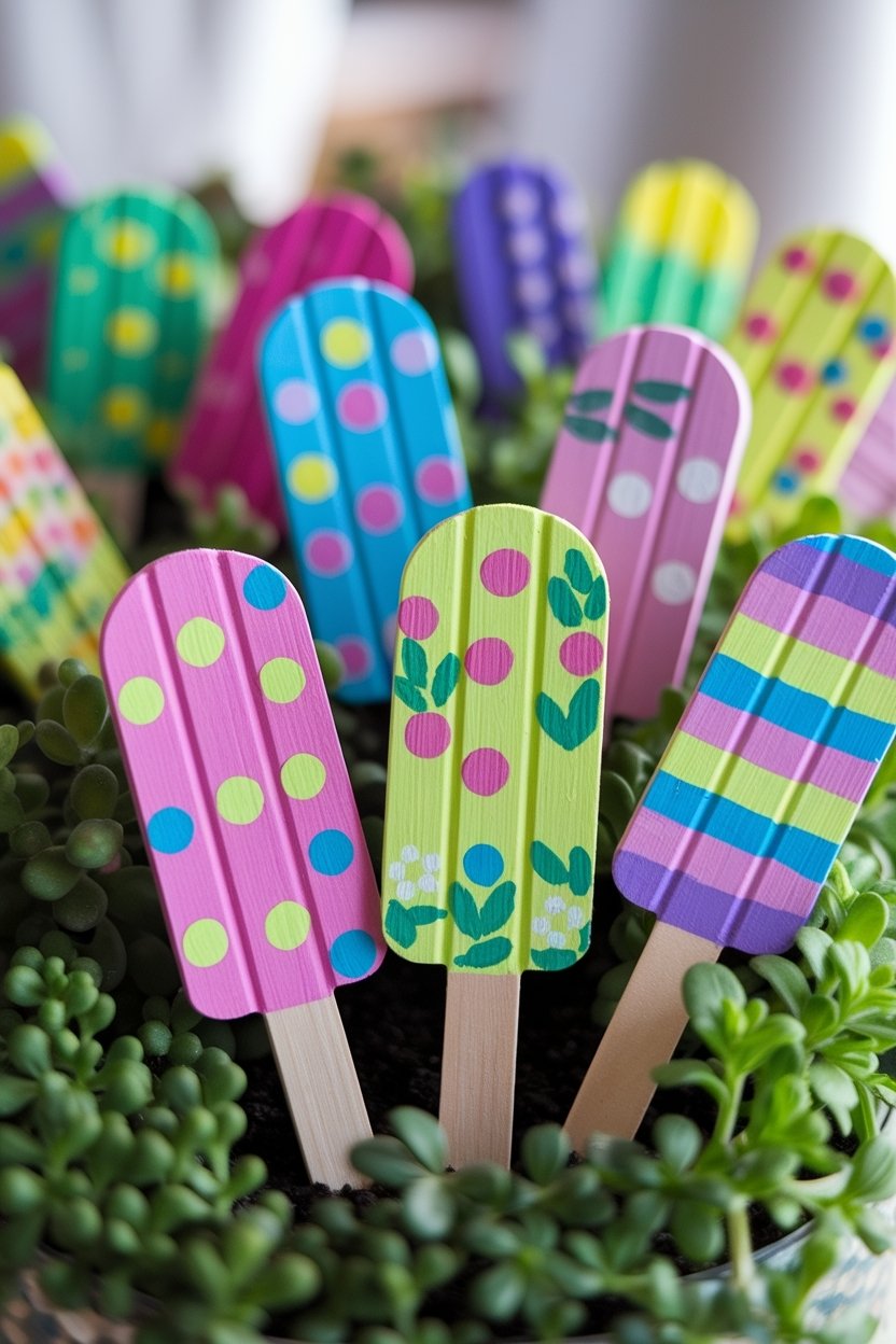 15 Creative Popsicle Stick Crafts For Kids And Adults 9 Popsicle stick plant markers