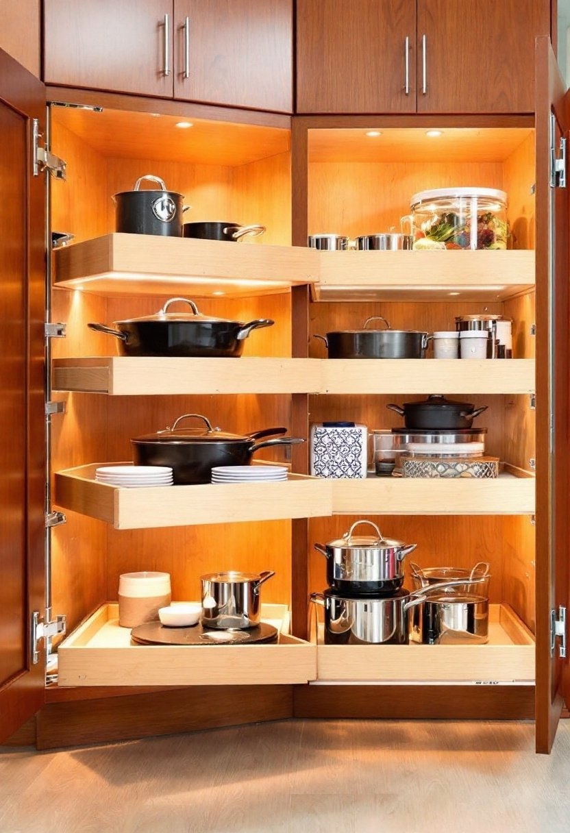 17 Brilliant Kitchen Cabinet Organization Hacks 3 Pull out shelves enhance organization