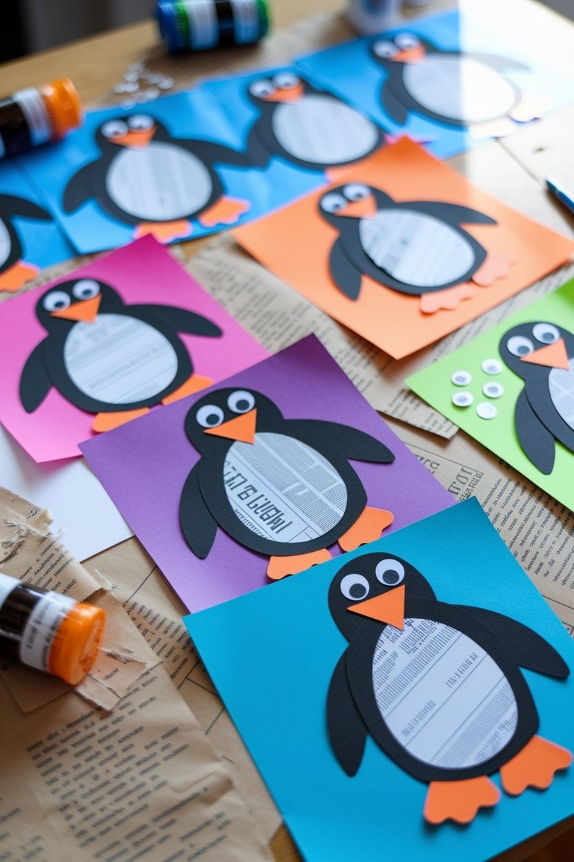 10 Adorable Penguin Crafts Kids Will Love To Make 9 Recycled penguin collage activity