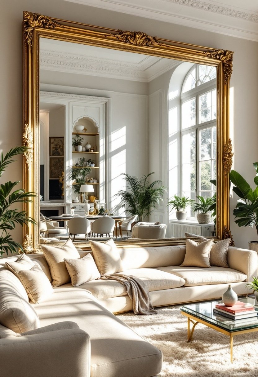 20 Stunning Living Room Wall Decor Ideas 6 Reflective light amplification design