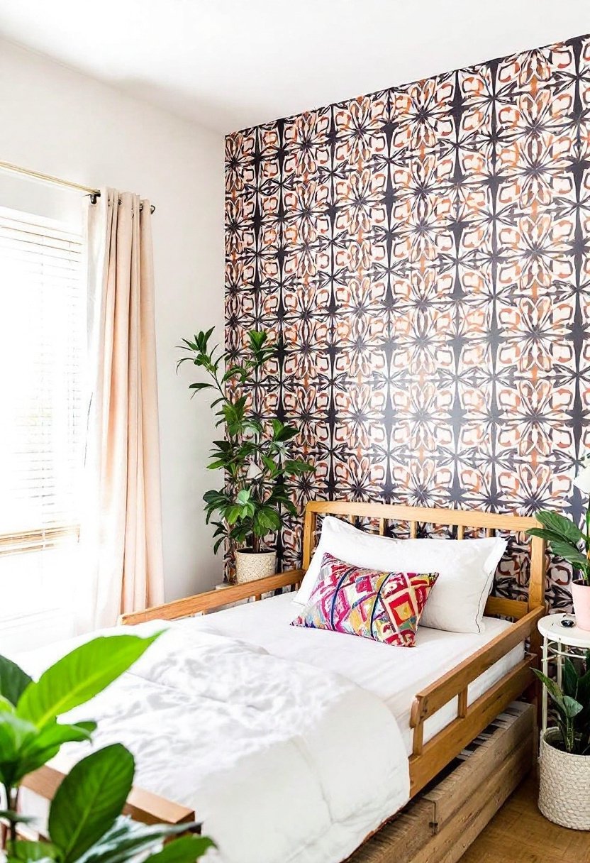 15 Budget-Friendly Small Bedroom Makeover Ideas 10 Removable wallpaper for accents