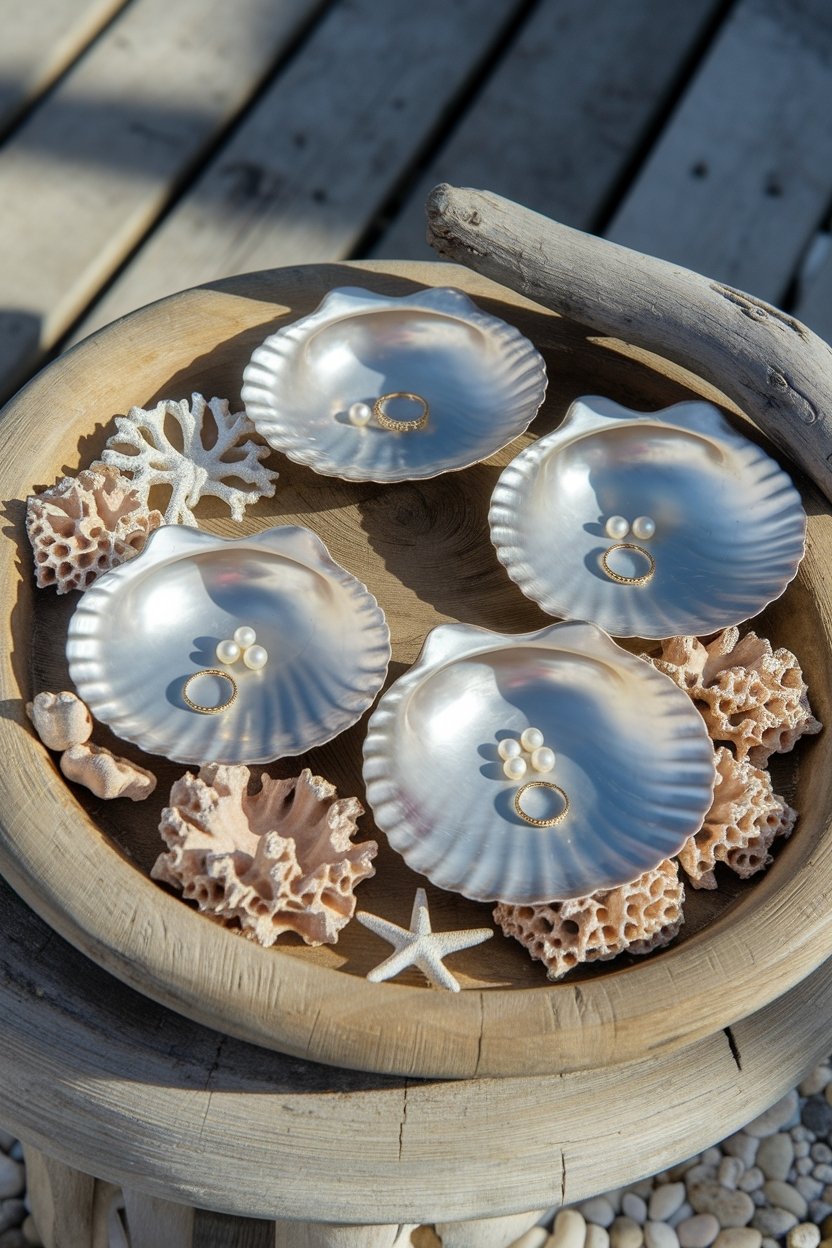 15 Stunning Seashell Crafts For Coastal Home Decor 6 Rustic seashell jewelry organization
