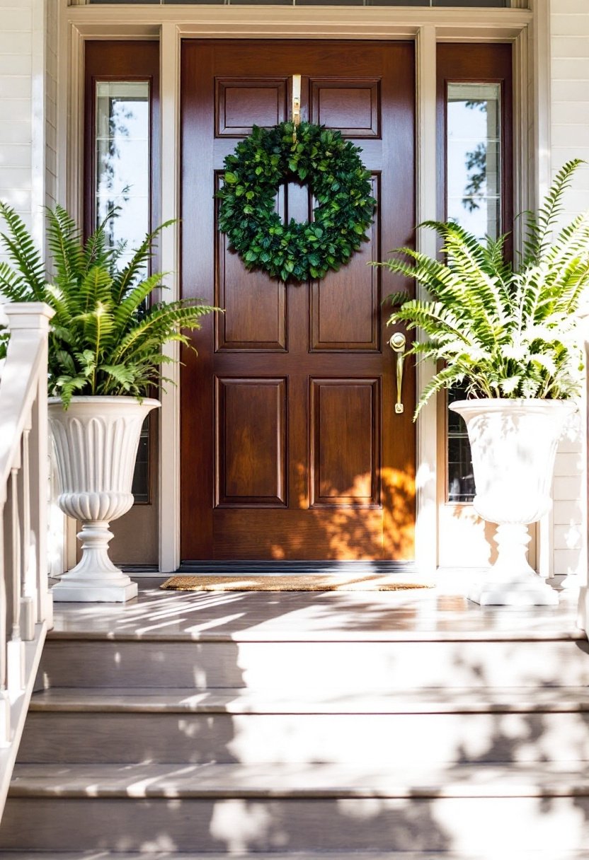 15 Front Porch Landscaping Ideas For Curb Appeal 9 Seasonal door decor charm