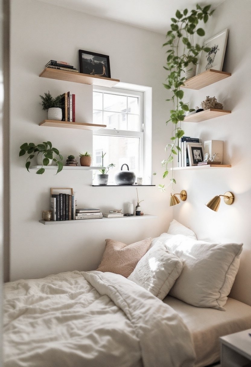 20 Small Bedroom Ideas To Maximize Space 3 Smart wall mounted storage solutions