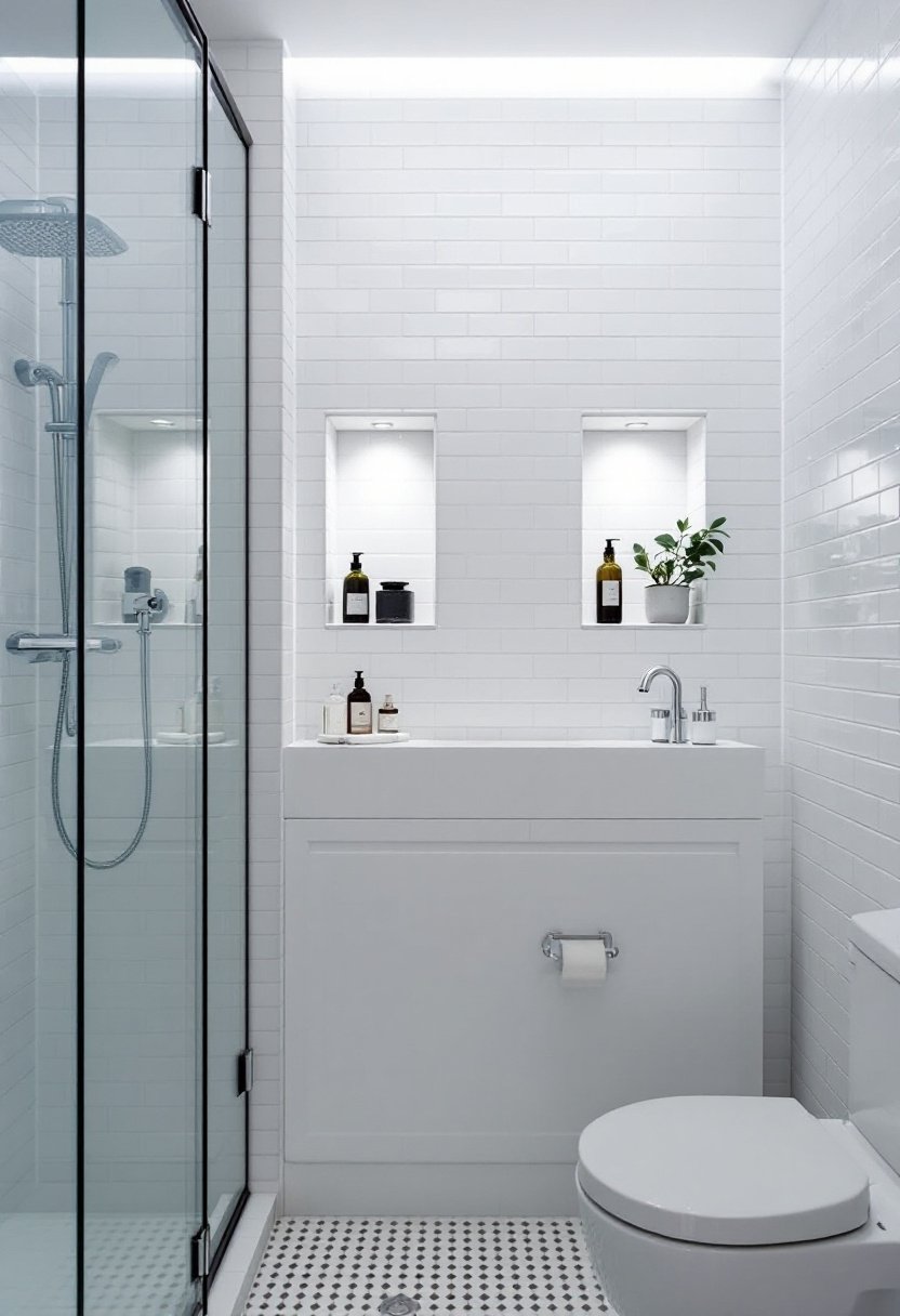 20 Tiny Bathroom Ideas That Wow 14 Space saving built in niches