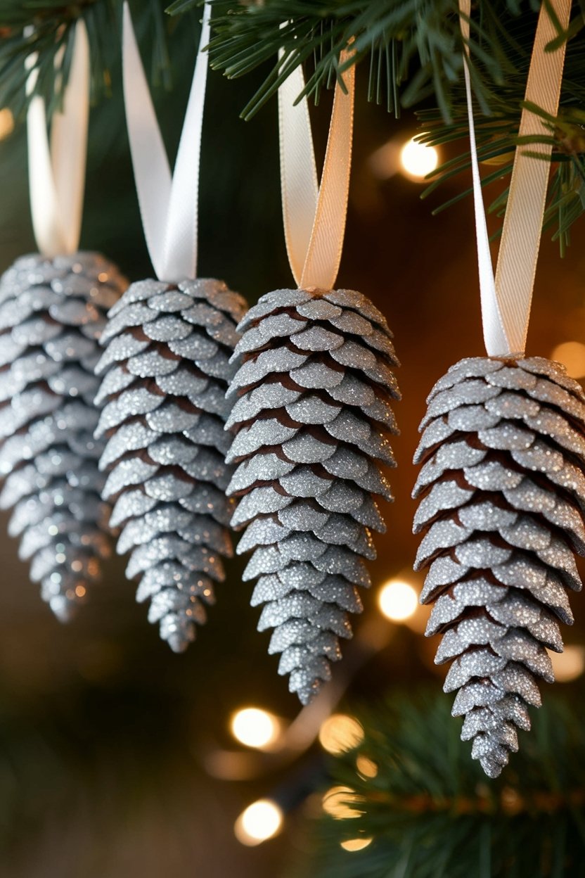 15 Beautiful Pine Cone Crafts For Every Season 10 Sparkling pine cone decorations