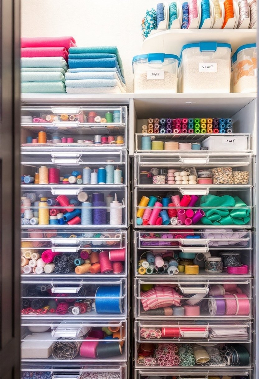 21 Craft Closet Organization Hacks You'Ll Love 10 Stackable drawer unit organization