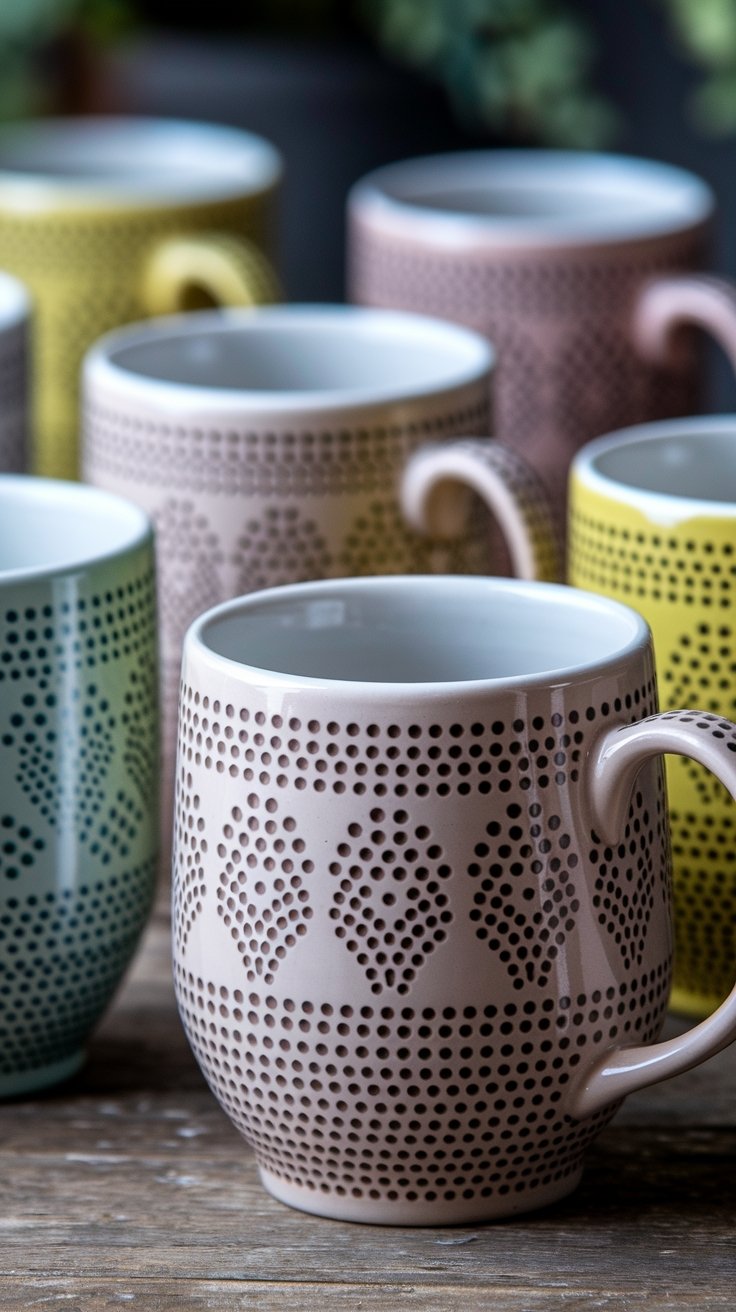 20 Beautiful Mug Painting Ideas 18 Stenciled mug design ideas