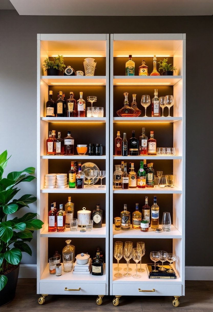 15 Ikea Billy Bookcase Hacks You'Ll Love 16 Stylish bar cart hack