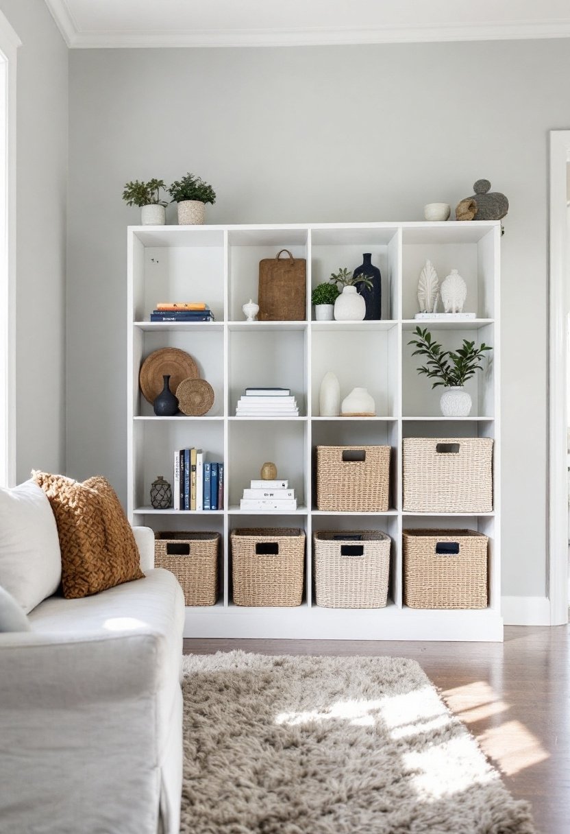20 Stylish Ikea Kallax Ideas For Storage 2 Stylish bookshelf with baskets