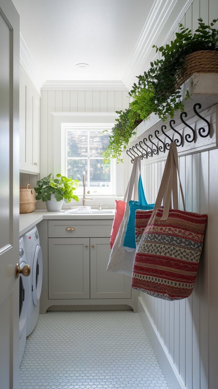 21 Inspiring Small Laundry Room Ideas 13 Stylish decorative accessory hooks
