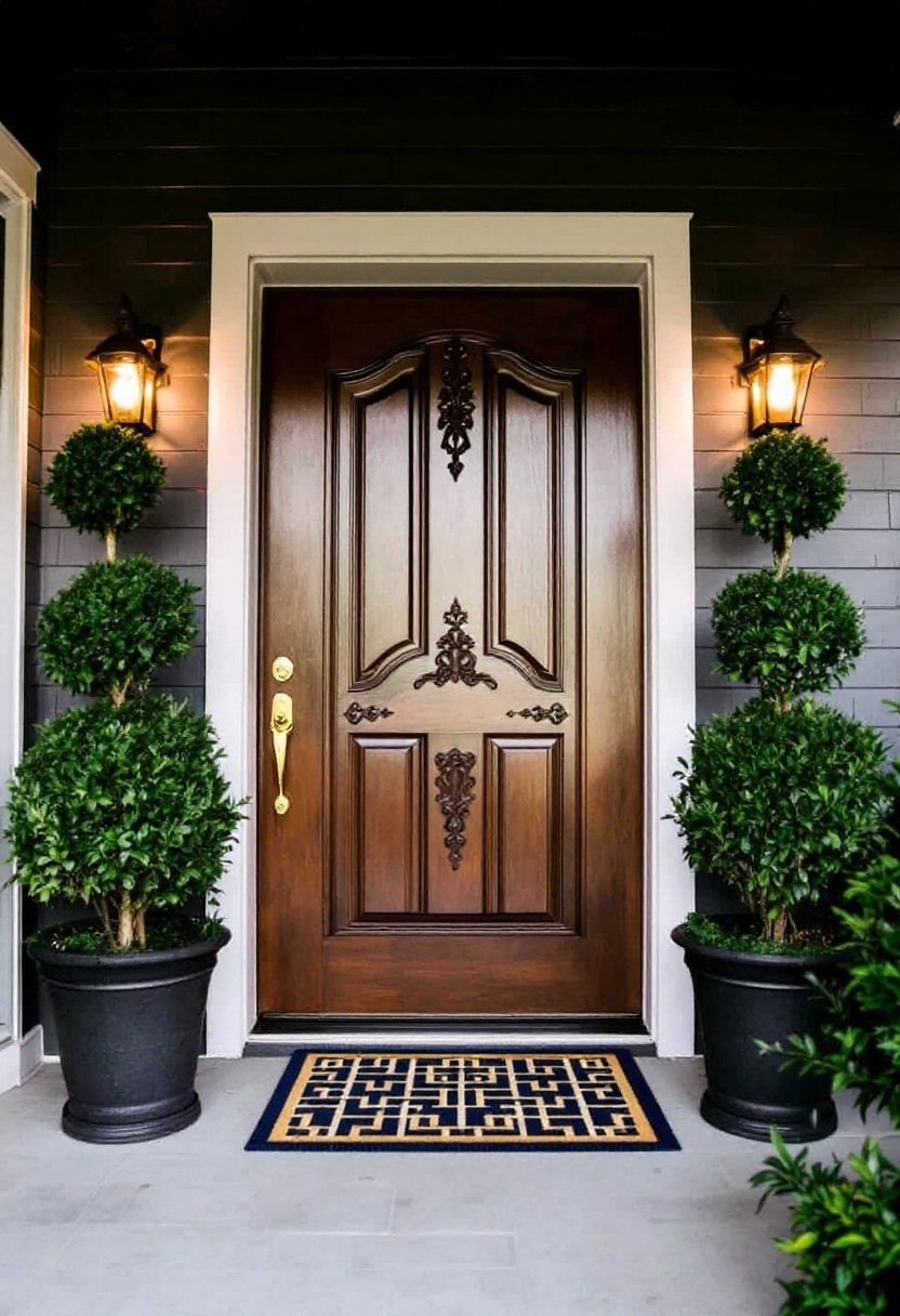 15 Beautiful Front Door Entryway Ideas 3 Stylish doormat enhances entryway