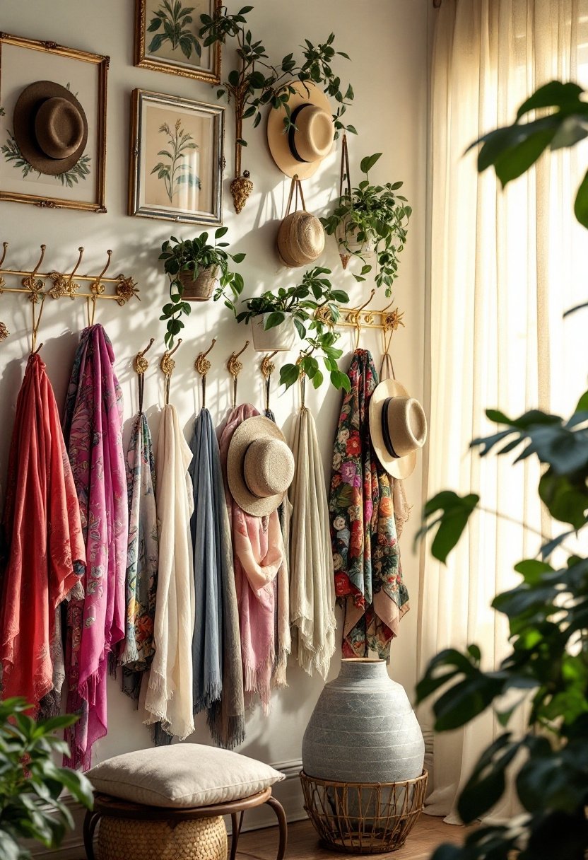 20 Stunning Living Room Wall Decor Ideas 18 Stylish functional wall hooks