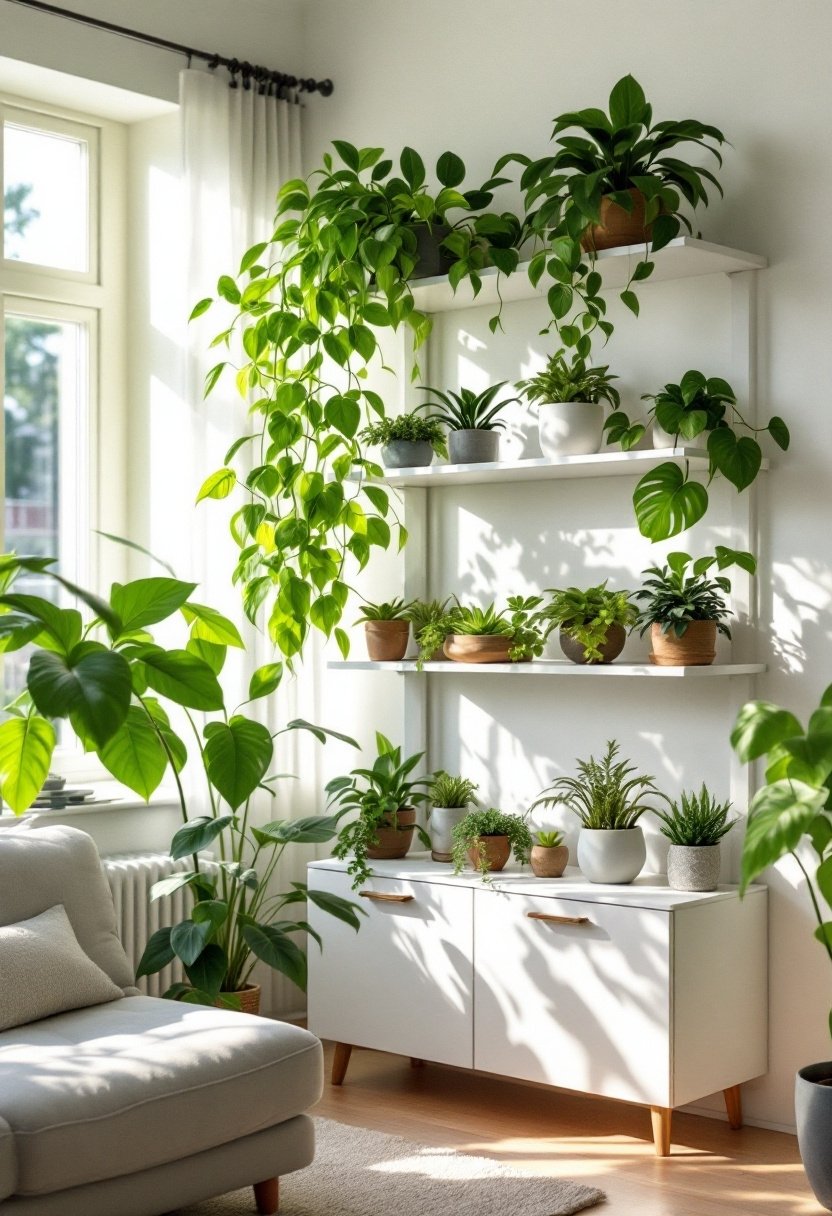 20 Stylish Ikea Kallax Ideas For Storage 11 Stylish greenery shelf arrangement