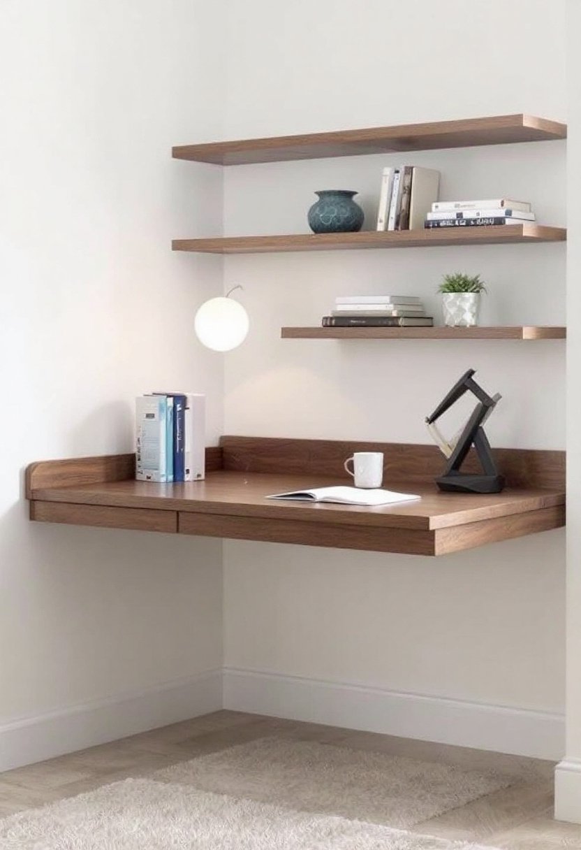 20 Modern Wall Shelf Ideas For Any Room 17 Stylish space saving corner desks