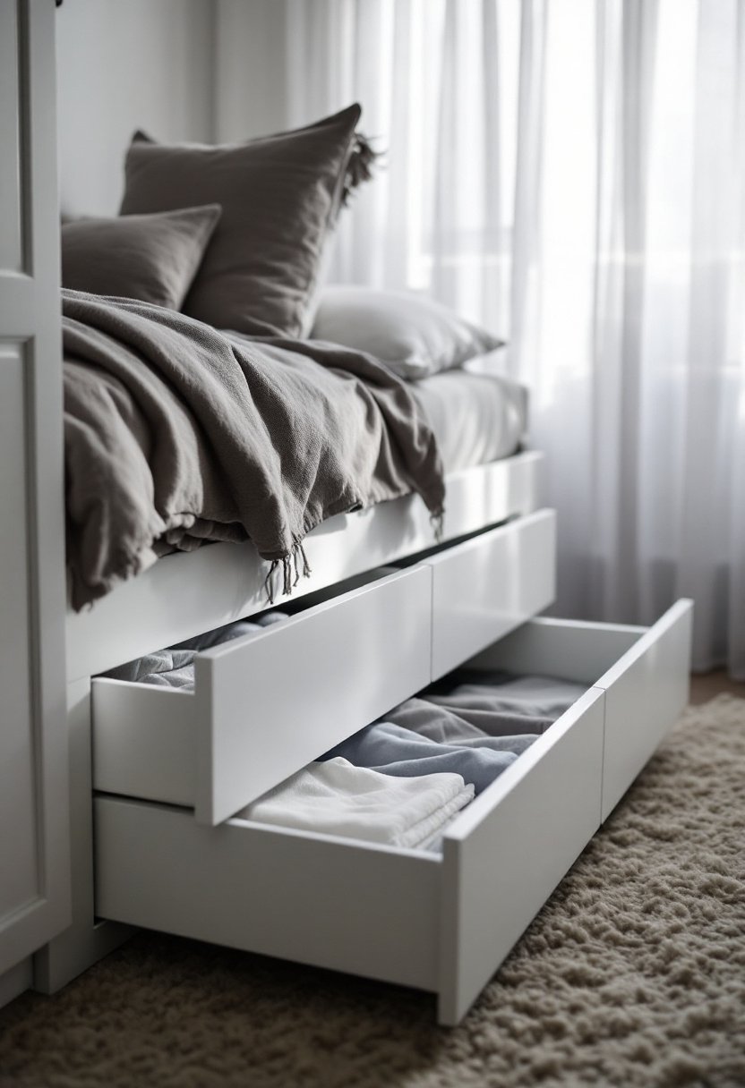 20 Small Bedroom Ideas To Maximize Space 5 Under bed storage solutions