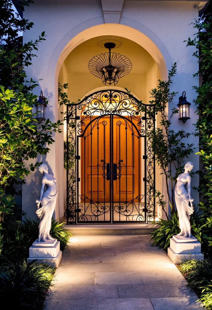 15 Beautiful Front Door Entryway Ideas 16 Unique outdoor art decor