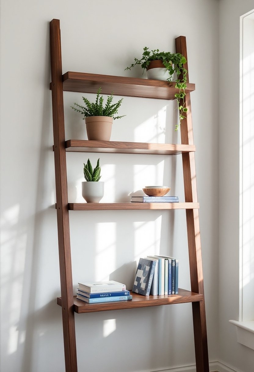 20 Modern Wall Shelf Ideas For Any Room 5 Vertical ladder shelf storage