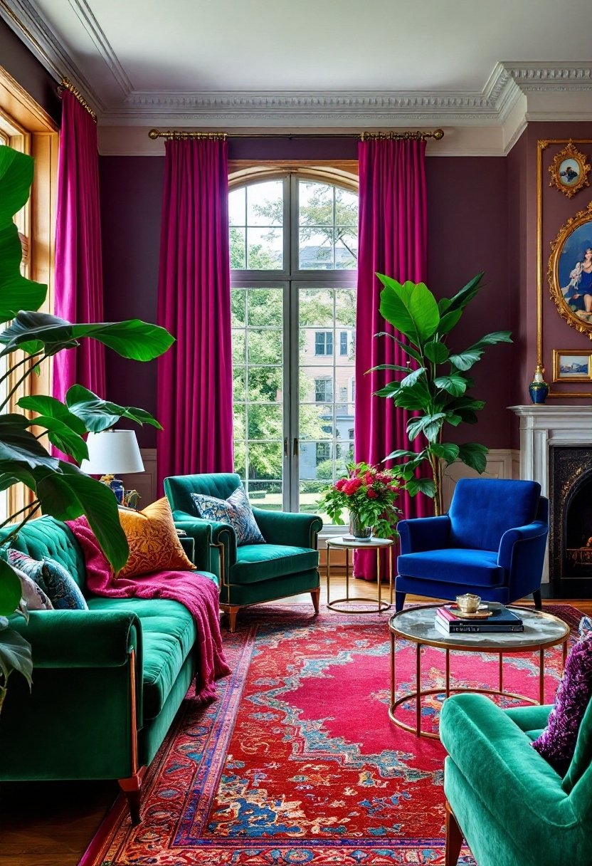 15 Must-Try Living Room Color Scheme Ideas 8 Vibrant jewel tones energize spaces
