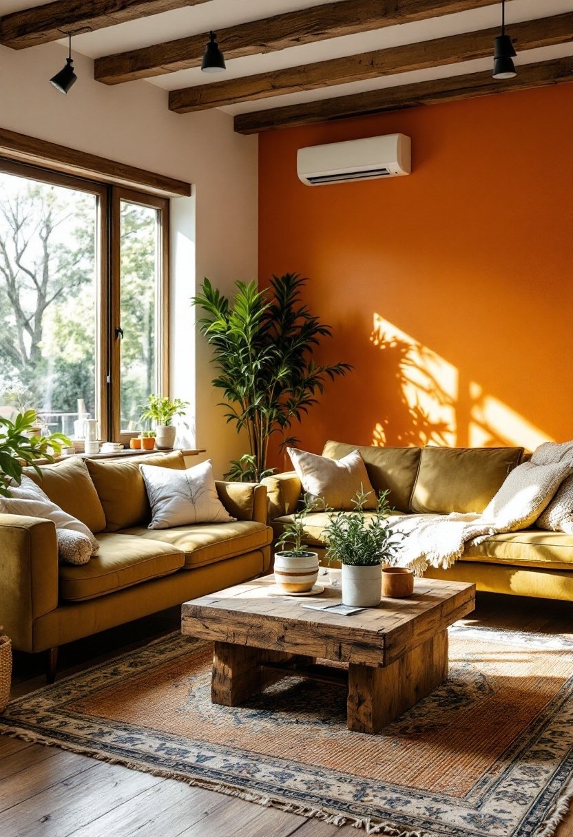 15 Must-Try Living Room Color Scheme Ideas 14 Warm rustic color combination