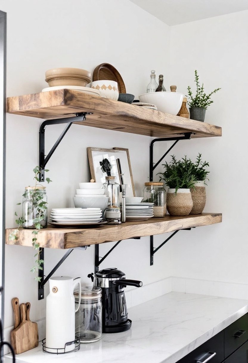 20 Stylish Kitchen Open Shelving Ideas 5 Warmth and modern edge