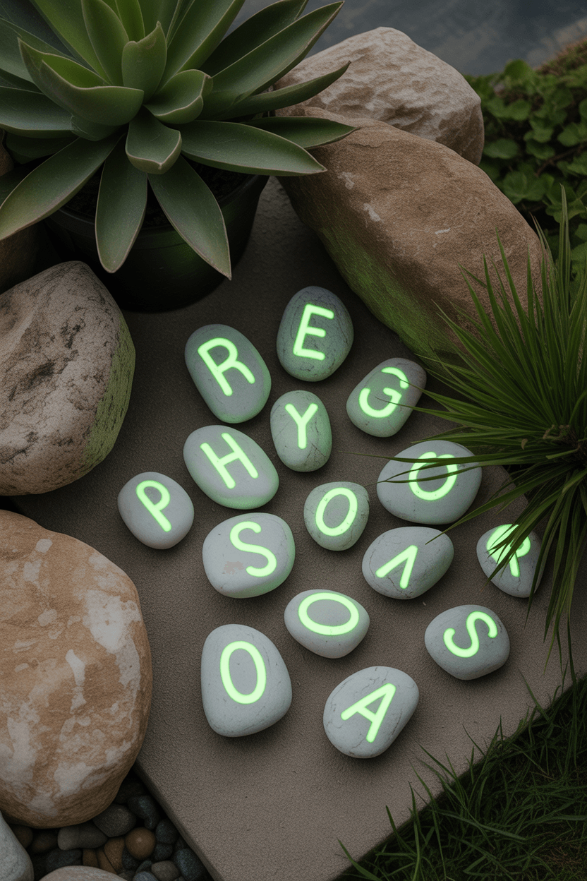 15 Garden Rock Art Ideas To Transform Your Outdoor Space 6 6. Glow-in-the-dark rocks