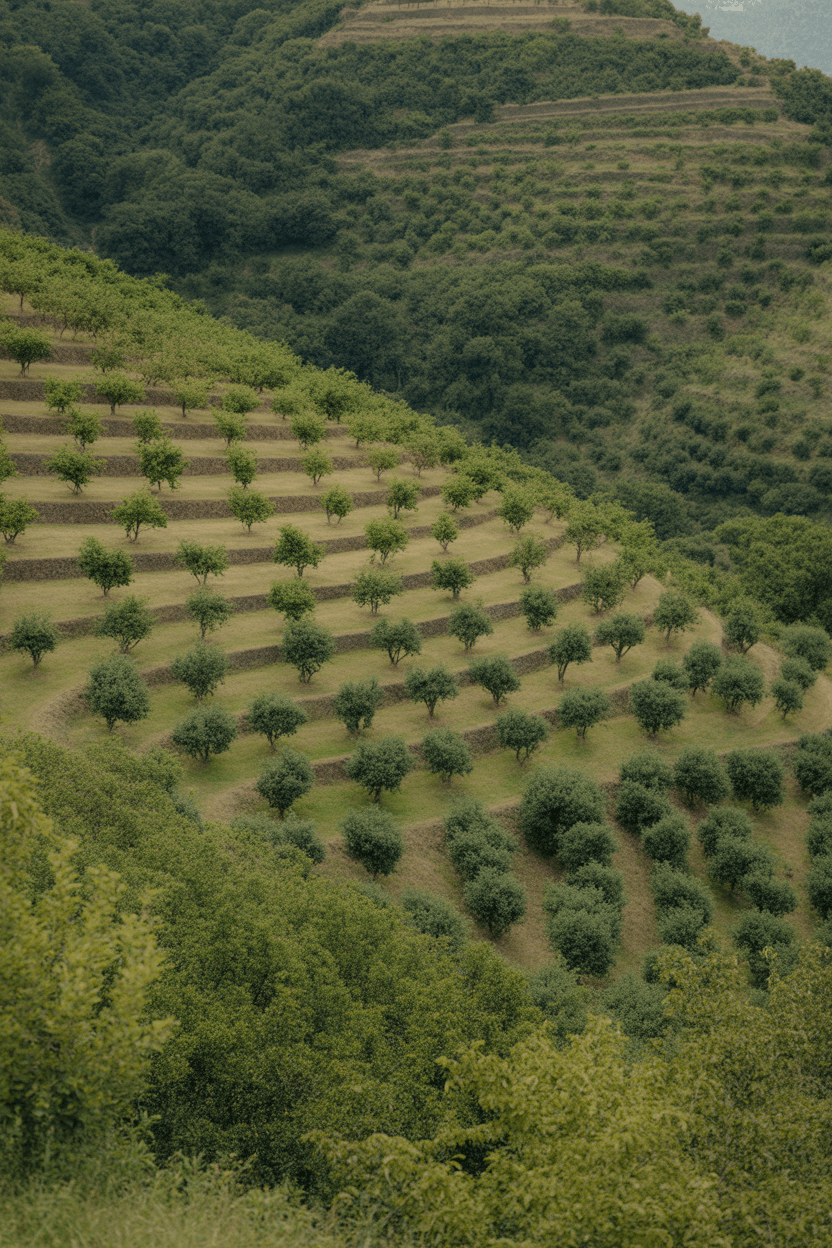 15 Steep Hill Landscaping Ideas To Transform Your Sloped Yard 12 12. Fruit tree orchard with terraces