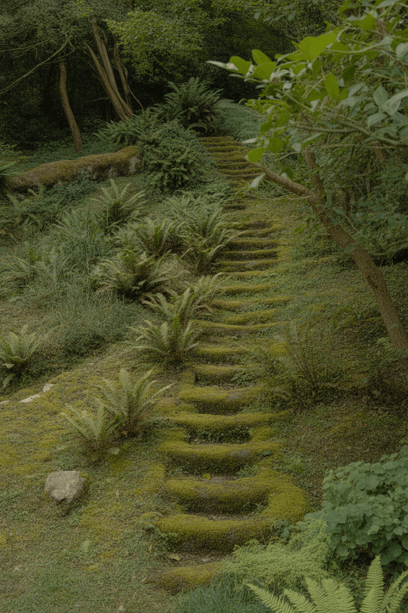 15 Steep Hill Landscaping Ideas To Transform Your Sloped Yard 13 13. Woodland garden with ferns and moss