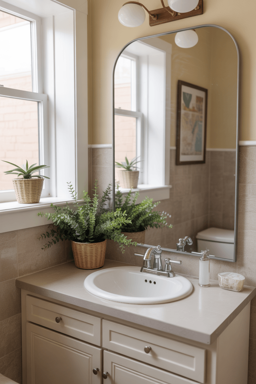 15 Small Powder Room Ideas To Maximize Style And Function 4 3. Add a large mirror