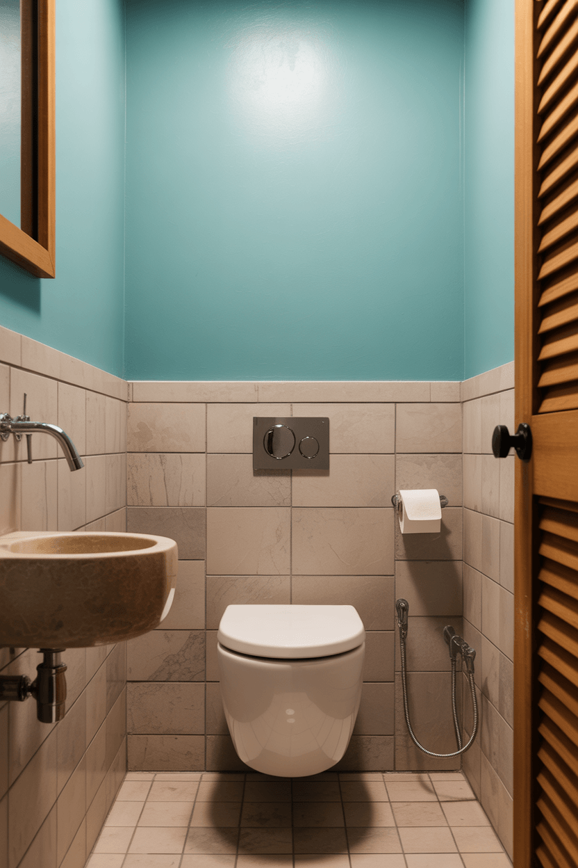 15 Small Powder Room Ideas To Maximize Style And Function 15 14. Opt for a wall-mounted toilet