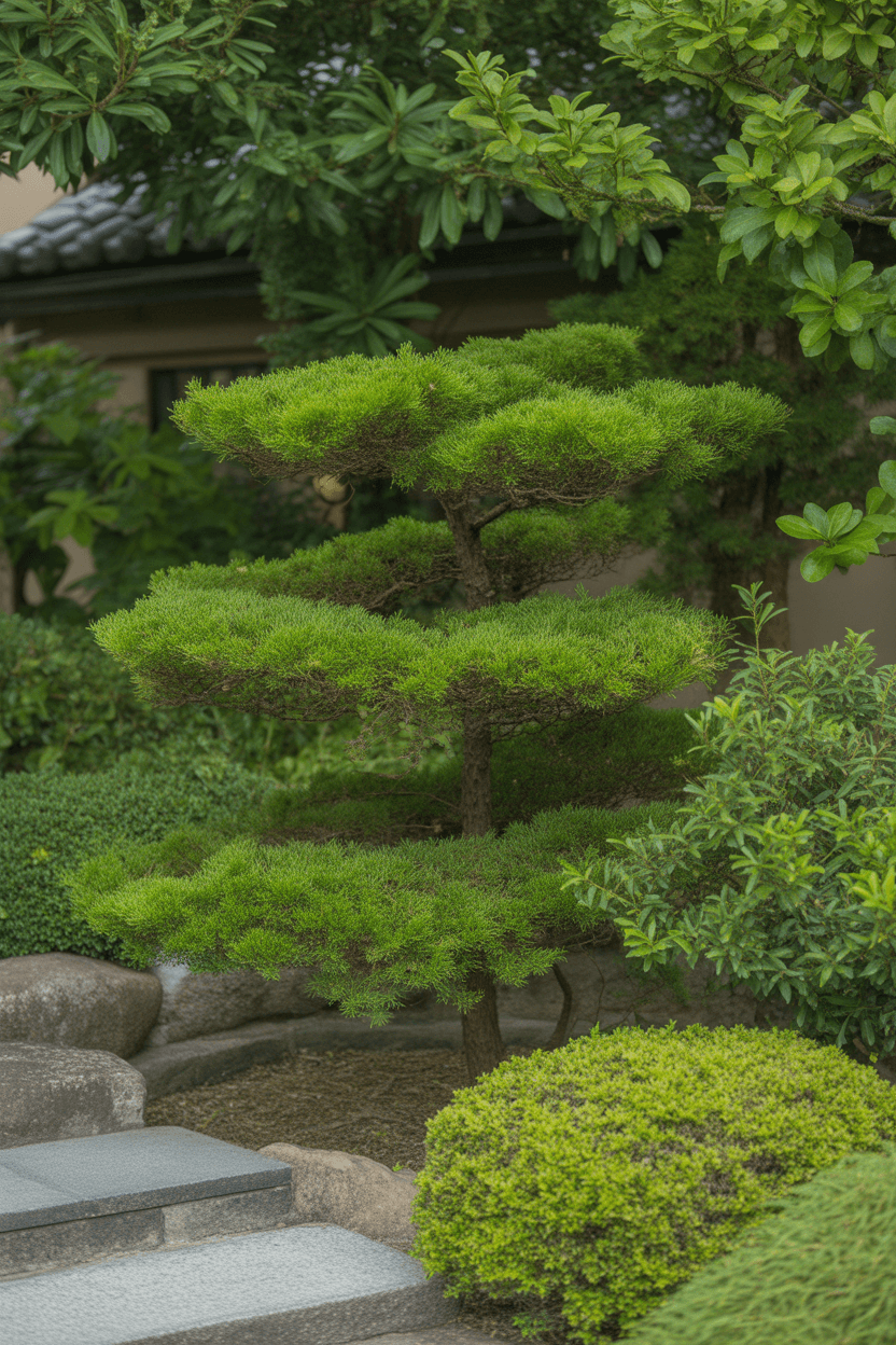 15 Small Japanese Garden Design Ideas To Transform Your Space 11 10. Use evergreen shrubs for structure